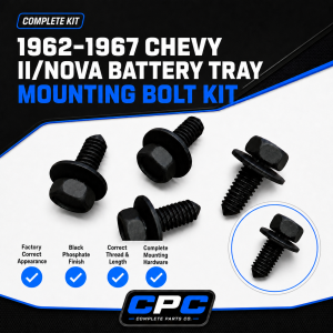 1962-1967 Chevy II Nova Battery Tray Mounting Bolt Kit Hardware Set (4)