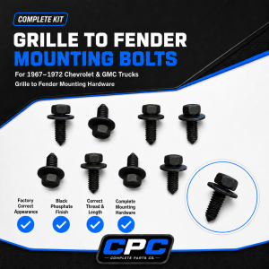 1967-1972 Chevy GMC Truck Grille to Fender Mounting Bolts Hardware Kit C10 K10