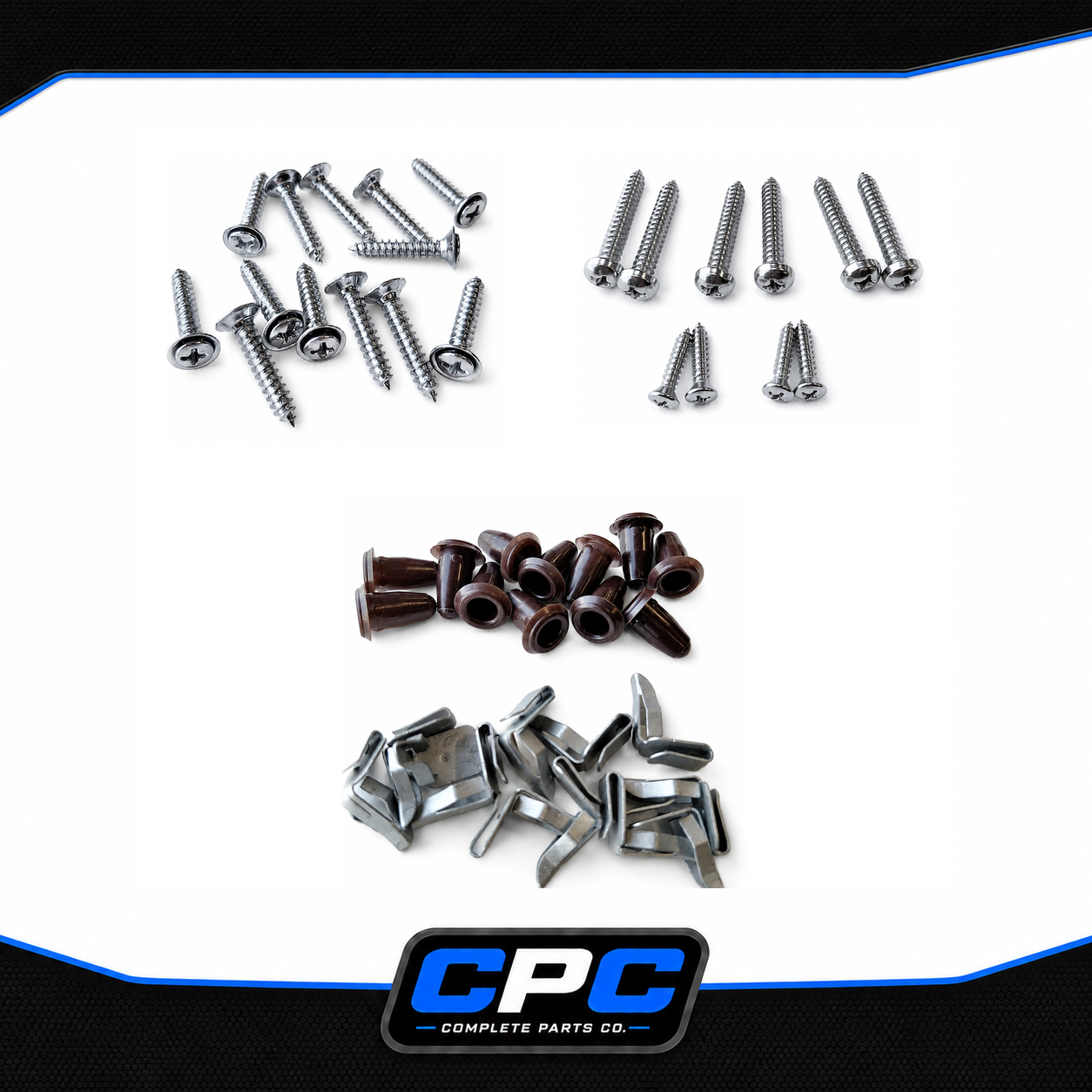 1962-1967 Chevrolet II Nova Door Panel & Armrest Screw Clip & Fastener Kit