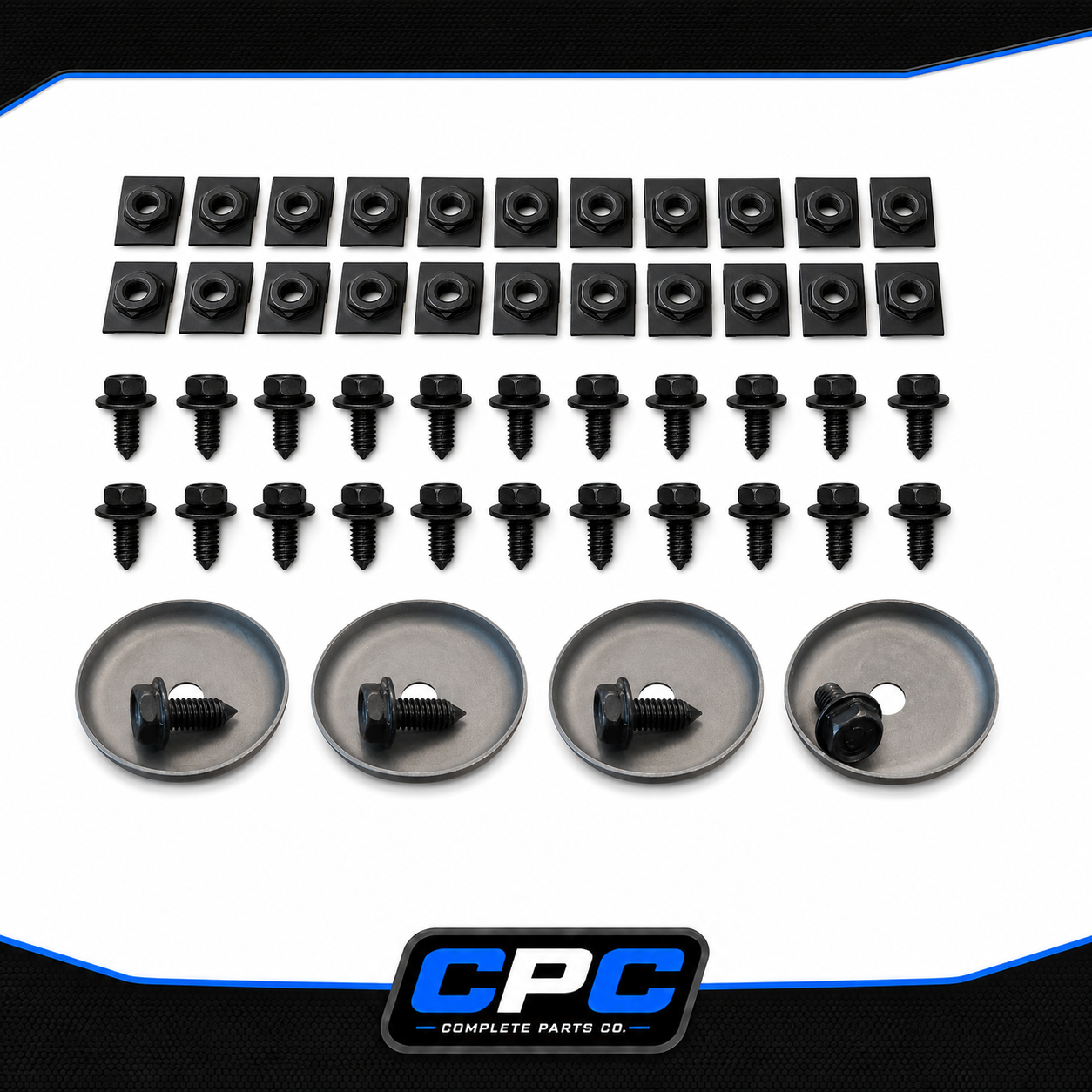 1961-1976 Impala Inner Fender Mounting Bolt Hardware Kit w/ Cup Washers