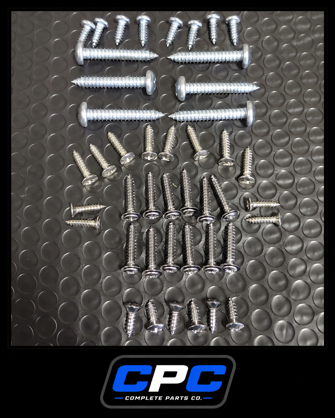 65-69 Corvair 44pc Screw Kit Interior Trim Panel Door Sill Scuff Plate Sunvisor